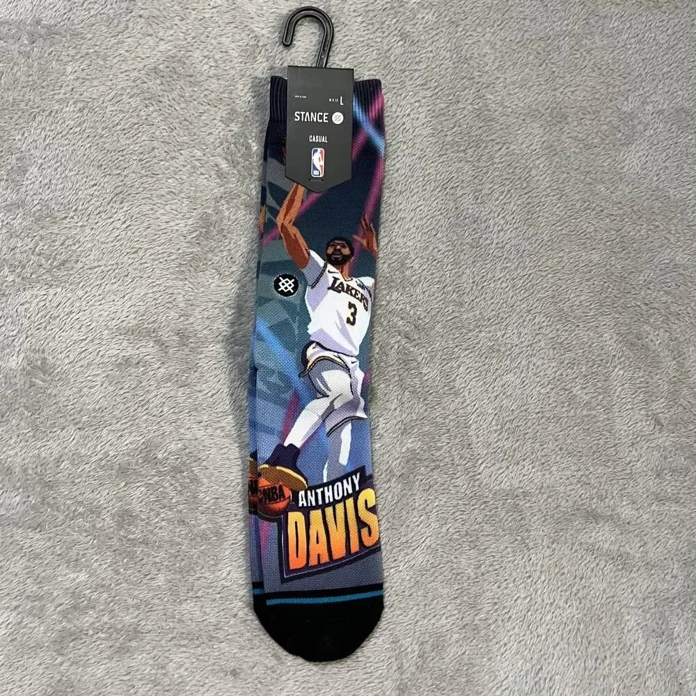 Stance Anthony Davis Socks Mens Large Multicolor NBA Crew Lakers Basketball